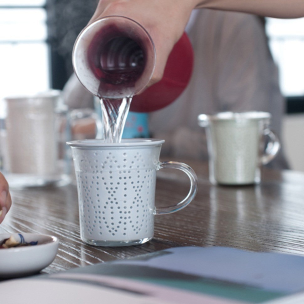 Кружка с ситечком C080-36ACE, стекло,фарфор, Celadon, LOVERAMICS