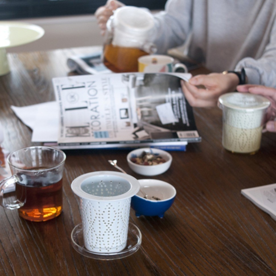 Кружка с ситечком C080-36ACE, стекло,фарфор, Celadon, LOVERAMICS