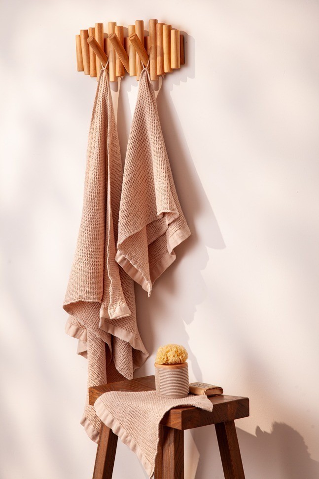 Полотенце для рук из умягченной вафли кремового цвета из коллекции essential, 50x90 см (79188)