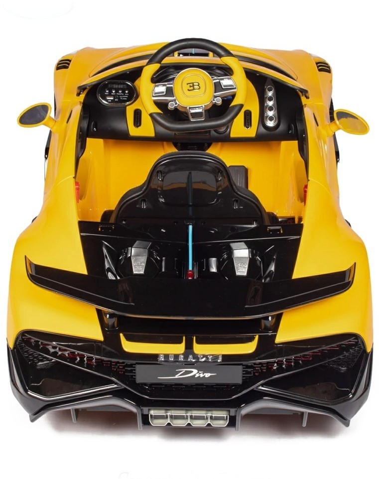 Детский электромобиль Bugatti Divo (желтый лак, 12V) - HL338