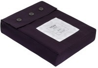 Простыня на резинке из стираного перкаля сливового цвета из коллекции essential, 180х200х30 см (77766)