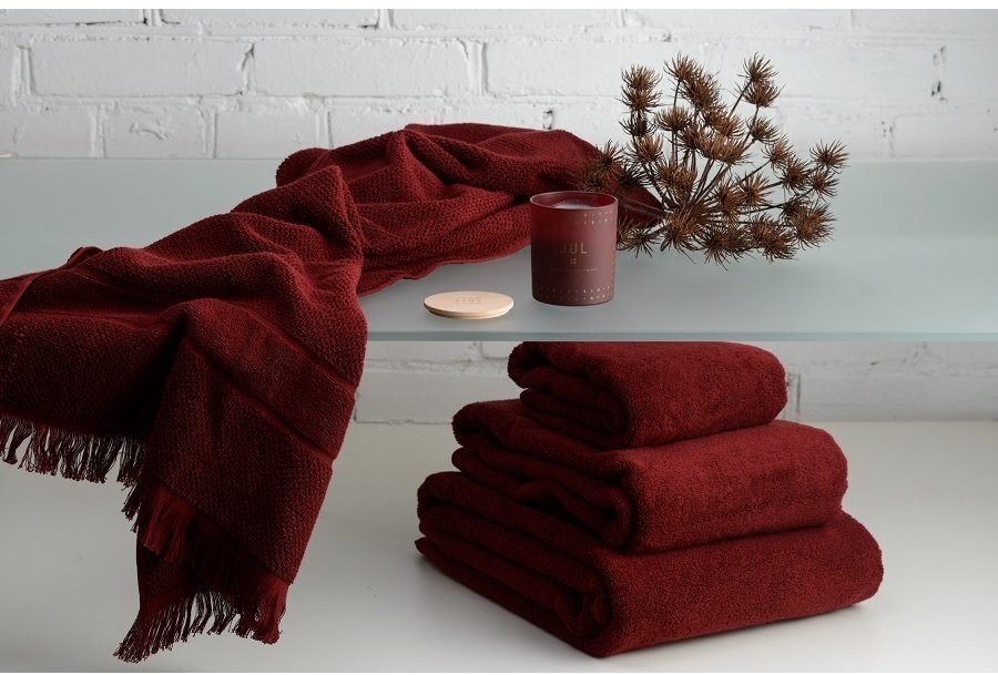 Полотенце для лица бордового цвета из коллекции essential, 30х50 см (63347)