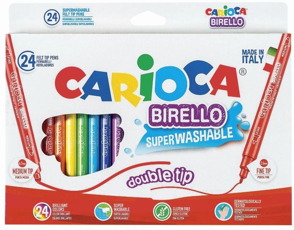 Фломастеры суперсмываемые двухсторонние Carioca Birello 24 цвета 41521/151913 (2) (66546)