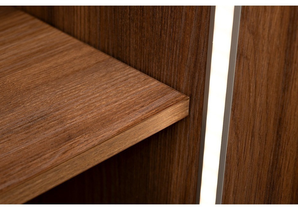 Шкаф Alto двухдверный c полками, цвет дуб Барокко, дверцы стекло 100*57*228.5см (TT-00012635)