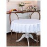 Скатерть круглая "ричард" d160см, 100% п/э, с кружевом,белый,жаккард завиток SANTALINO (850-880-94)