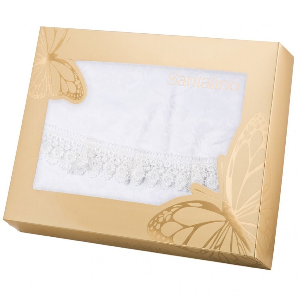 Скатерть круглая "ричард" d160см, 100% п/э, с кружевом,белый,жаккард завиток SANTALINO (850-880-94)