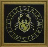 Картина Рак золото с кристаллами Swarovski (1732)