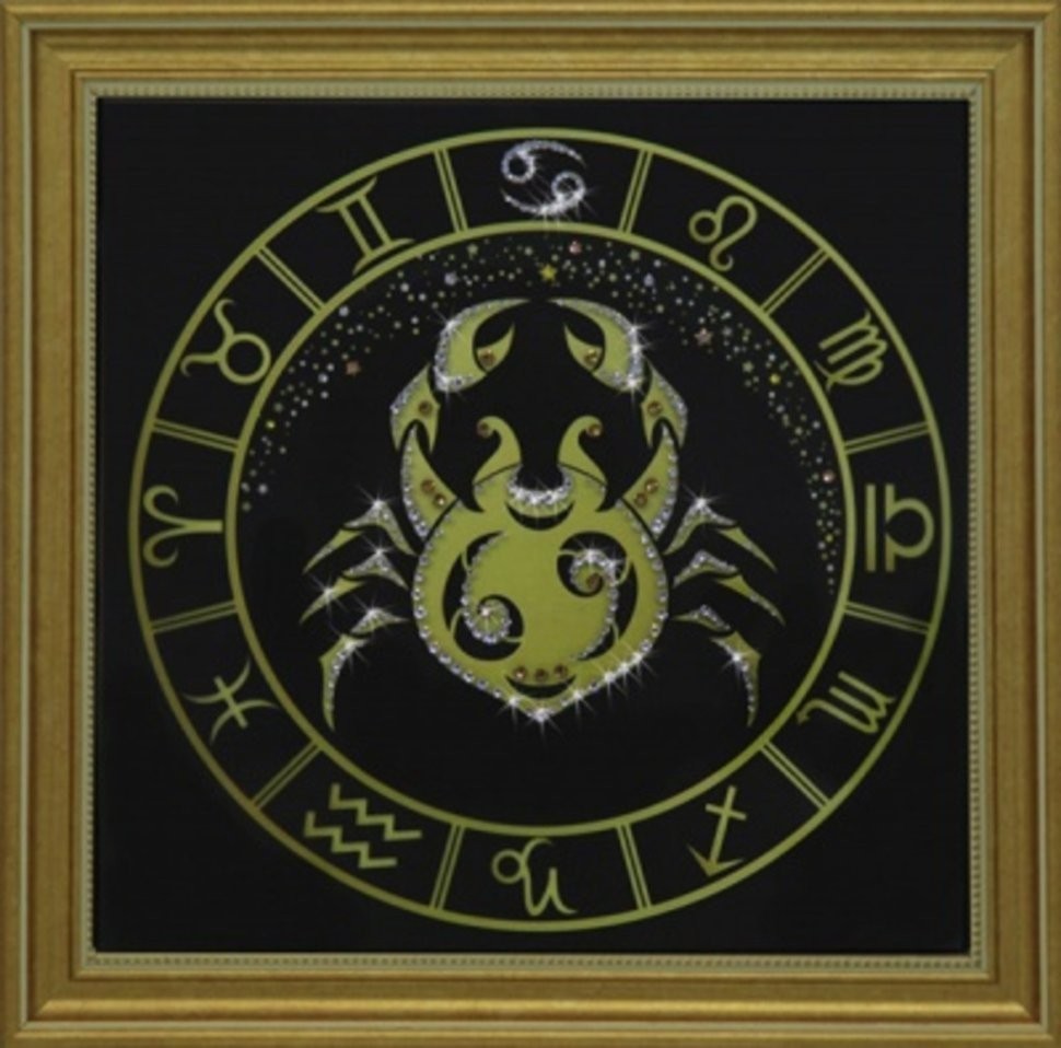 Картина Рак золото с кристаллами Swarovski (1732)