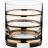 Набор стаканов для виски "wellness" (gold & black) 280 мл.высота=10 см. Bohemia Crystal (674-562)