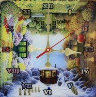 Картина Часы Времена года с кристаллами Swarovski (1674)