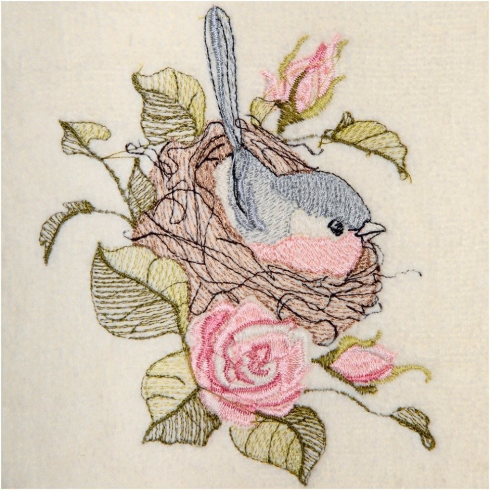 Полотенце "малиновка",35х70. махра,шампань,вышивка,100% хлопок 400гр\м SANTALINO (850-331-28)