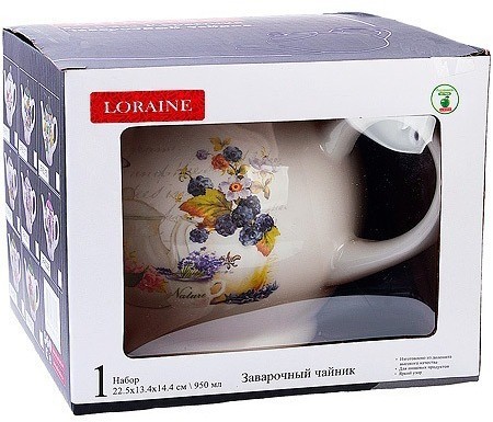 Заварочный чайник 950мл Утренняя свежесть LORAINE (60181)