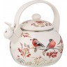 Чайник agness эмалированный со свистком серия "снегири", 2,2л, индукционное дно (934-735)