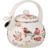 Чайник agness эмалированный со свистком серия "снегири", 2,2л, индукционное дно (934-735)