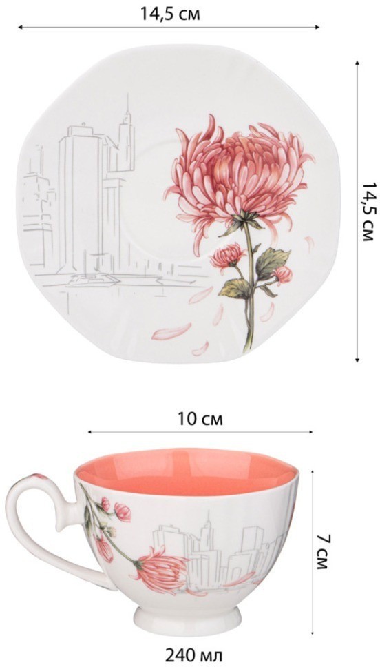 Чайный набор lefard "blossom" на 6 пер. 12 пр. 240 мл (165-534)