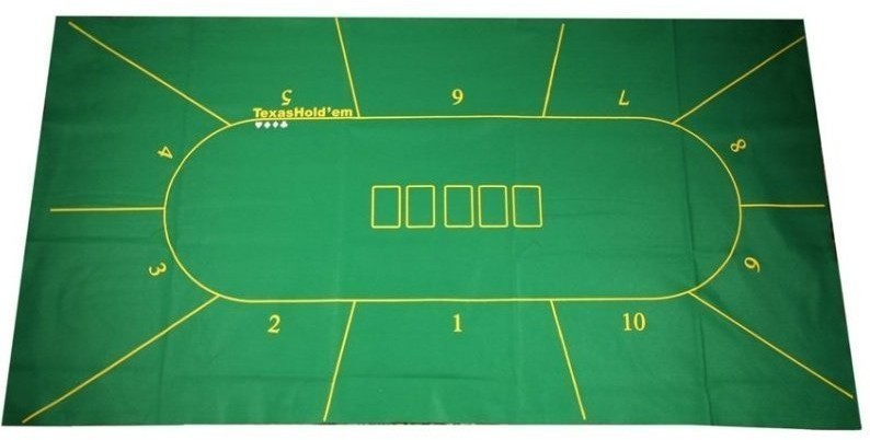 Сукно для покера с разметкой на 10 игроков (180х90х0,2см) (32585)