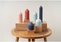 Свеча декоративная бежево-розового цвета из коллекции edge, 16,5 см (73477)