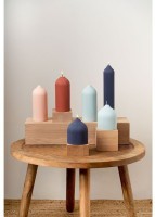 Свеча декоративная бежево-розового цвета из коллекции edge, 16,5 см (73477)