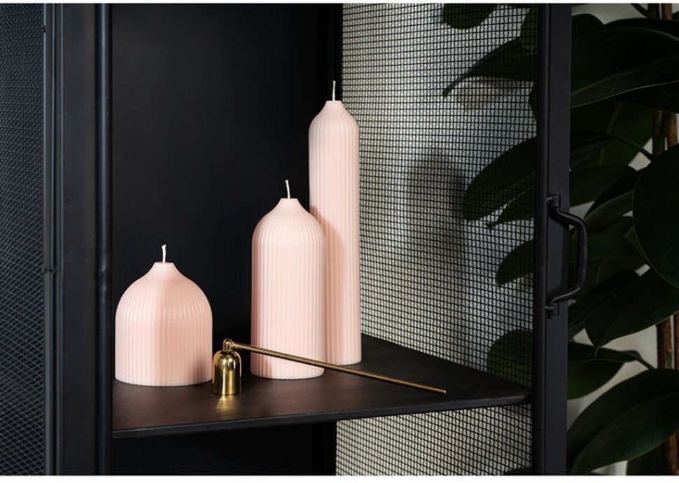 Свеча декоративная бежево-розового цвета из коллекции edge, 16,5 см (73477)