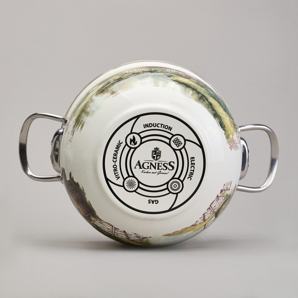 Набор кастрюль эмалированный, серия "family house" 6пр. 2,0/2,8/3,8л диа.18/20/22см Agness (943-106)