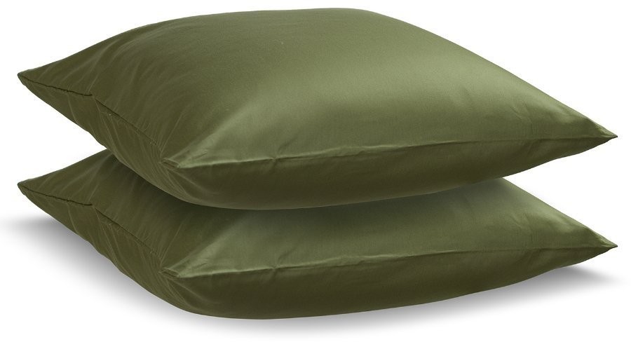 Набор из двух наволочек из сатина оливкового цвета из коллекции wild, 70х70 см (68430)