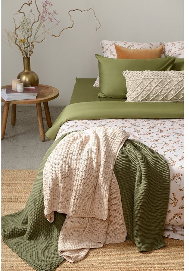 Набор из двух наволочек из сатина оливкового цвета из коллекции wild, 70х70 см (68430)