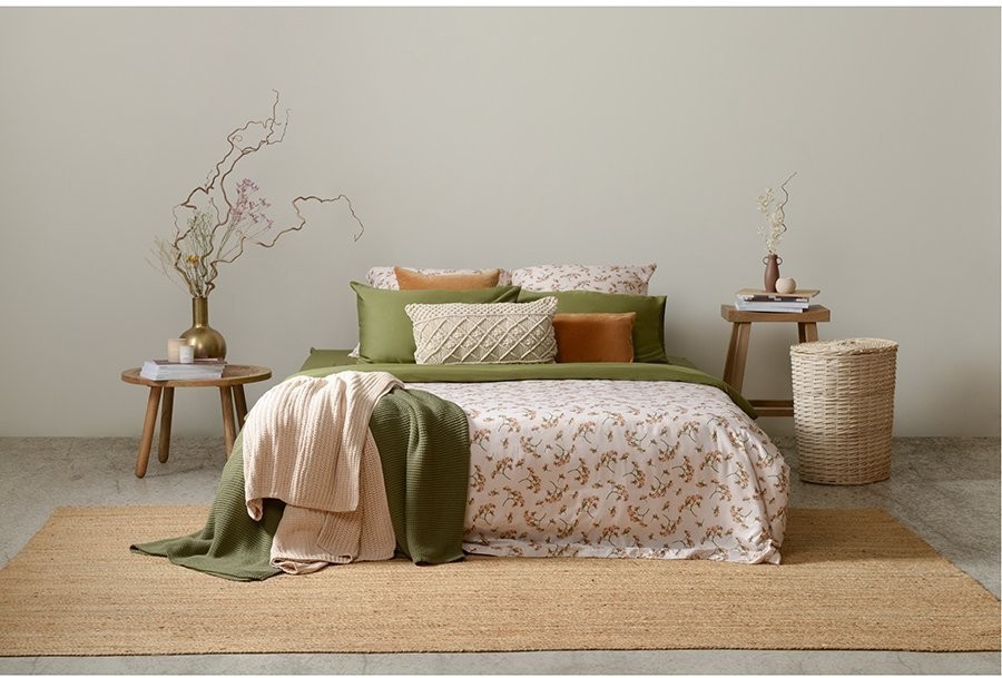 Набор из двух наволочек из сатина оливкового цвета из коллекции wild, 70х70 см (68430)