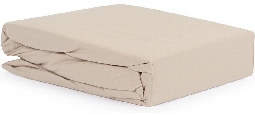 Простыня бежевого цвета из органического стираного хлопка из коллекции essential, 180х270 см (69389)