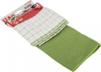 Комплект тряпок для уборки, 2 шт., микрофибра, 30*30 см, 30*40 см. без упак. (мал=30комп./кор=60ком LIAO (705-062)