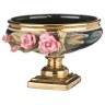 Чаша декоративная "розы" черная высота=23 см.диаметр=33 см. STELLA (341-186)