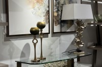 Лампа настольная &quot;Gingko leaves&quot; плафон кремовый h.80см (TT-00011294)