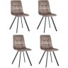 Набор из 4 стульев chilli, винтажный велюр, серо-коричневые (74197)