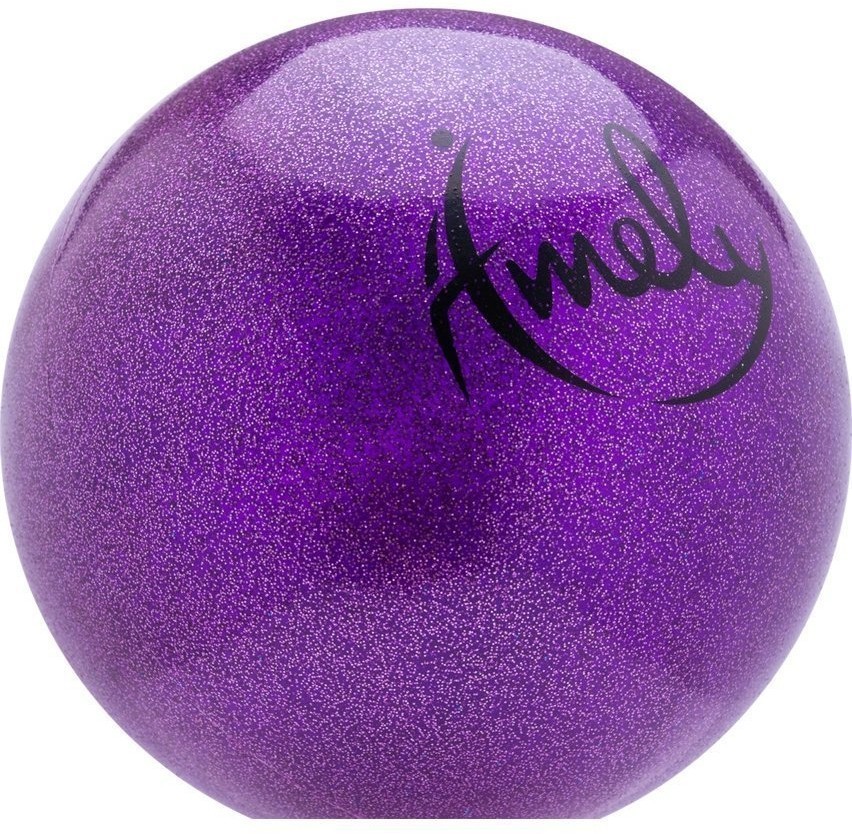 Мяч для художественной гимнастики AGB-303 19 см, фиолетовый, с насыщенными блестками (1530781)
