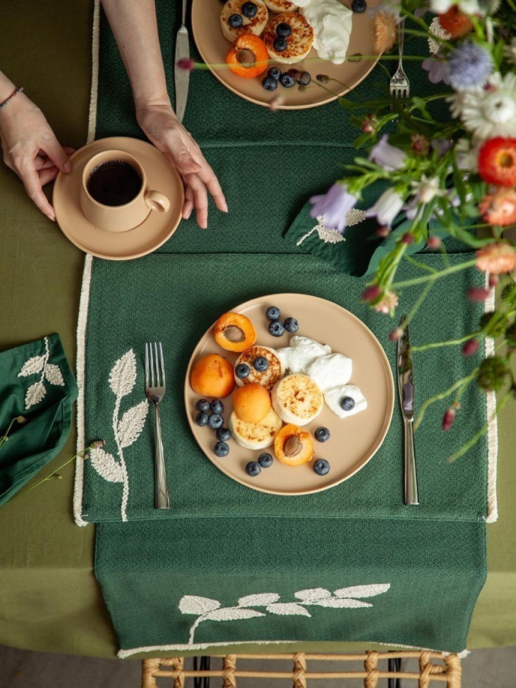 Дорожка на стол garden harmony из коллекции ethnic, 45х150 см (79067)