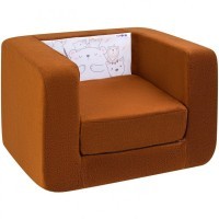 Раскладное бескаркасное (мягкое) детское кресло серии &quot;Дрими&quot;, цвет Шоколад, Стиль 1 (PCR320-73)