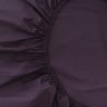 Простыня на резинке из стираного перкаля сливового цвета из коллекции essential, 160х200х30 см (77765)