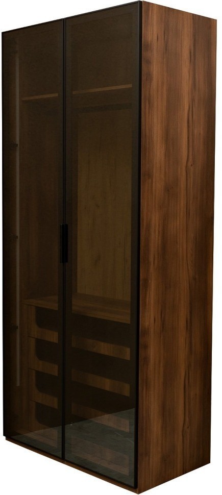 Шкаф Alto двухдверн c выдвижными ящиками, цвет дуб Барокко, дверцы стекло 100*57*228.5см (TT-00012634)