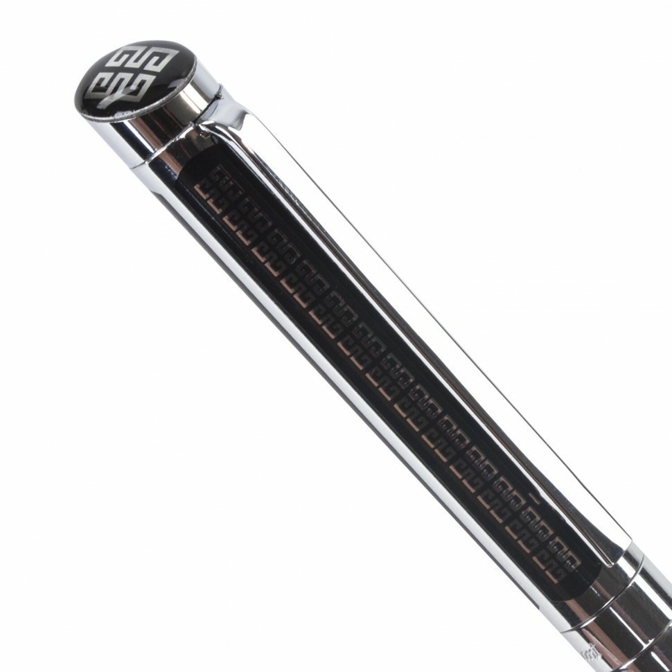 Ручка подарочная шариковая Galant Olympic Chrome корпус хром с черным синяя 140614 (90781)