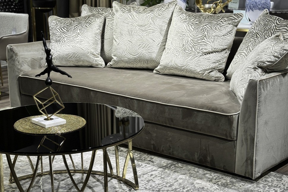 Диван Mores(K)кант трехмест.раскл. вельвет беж. Velv SBEG+Velv ECRU+Umbr SBEG 226*103*94 (TT-00011014)