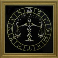 Картина Весы золото с кристаллами Swarovski (1726)