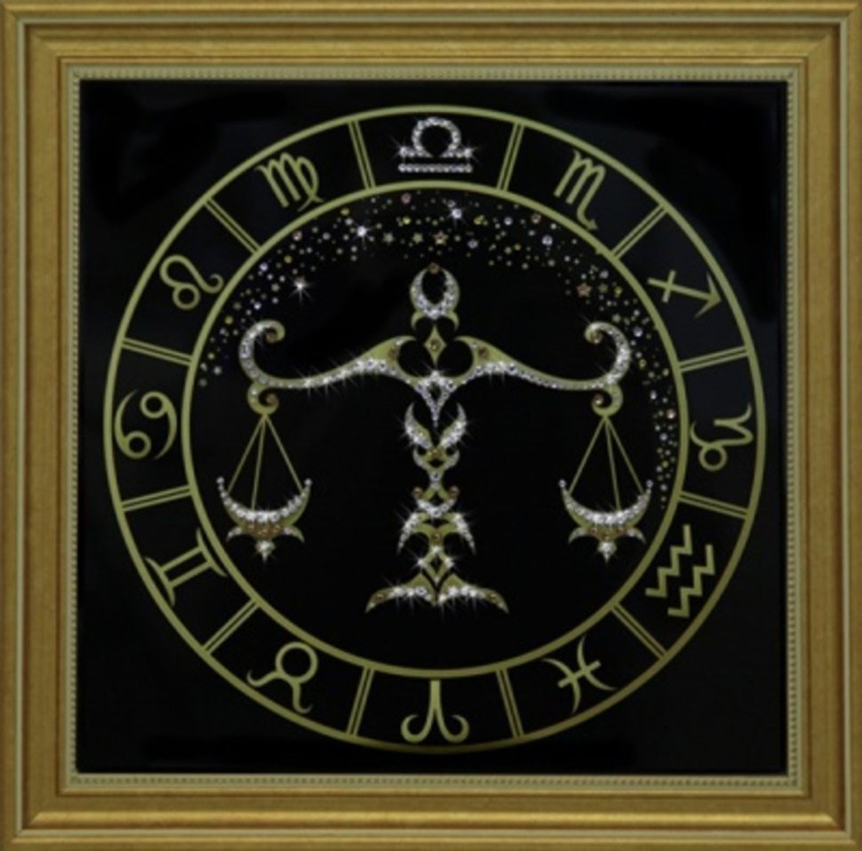 Картина Весы золото с кристаллами Swarovski (1726)