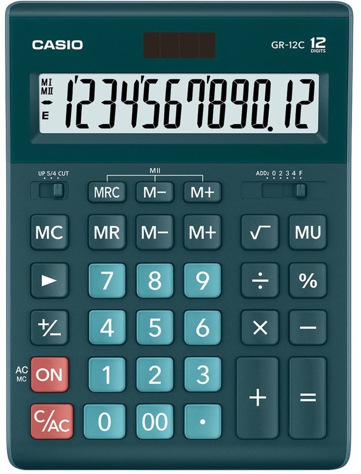 Калькулятор настольный Casio GR-12C-DG-W-EP 12 разрядов 250440 (64947)