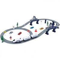 Железная дорога для детей &quot;Мой город, 64 предмета&quot;, на батарейках (G201-011)