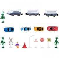 Железная дорога для детей &quot;Мой город, 64 предмета&quot;, на батарейках (G201-011)