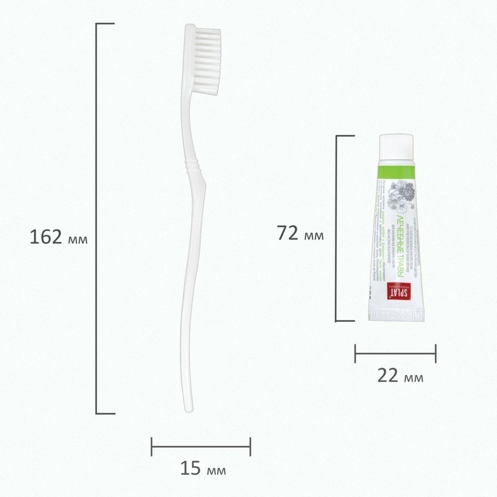 Зубной набор к-т 300 шт HOTEL COLLECTION зубная щётка + зубная паста 5 г саше флоупак 608843 (95719)