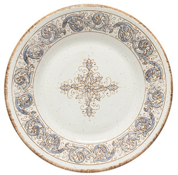 Тарелка SD241-WBL(EVP241-01122B)СНЯТО, керамика, beige, blue, CASAFINA BY COSTA NOVA