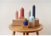 Свеча декоративная бежево-розового цвета из коллекции edge, 25,5 см (73478)