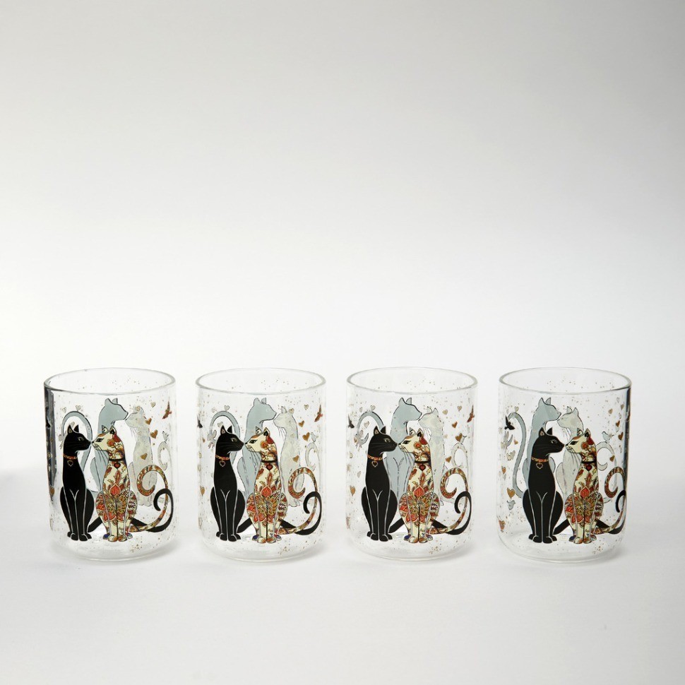 Набор стаканов "парижские коты" из 4-х шт. 360 мл Lefard (887-285)