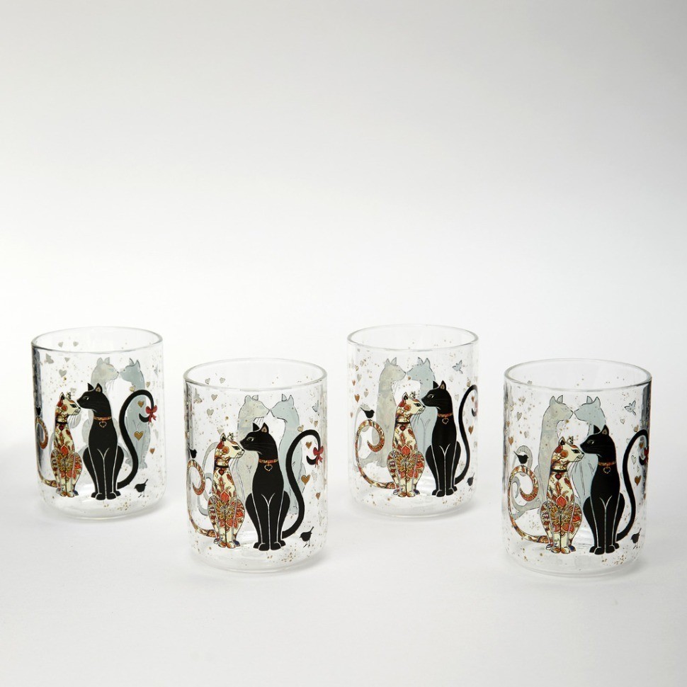 Набор стаканов "парижские коты" из 4-х шт. 360 мл Lefard (887-285)
