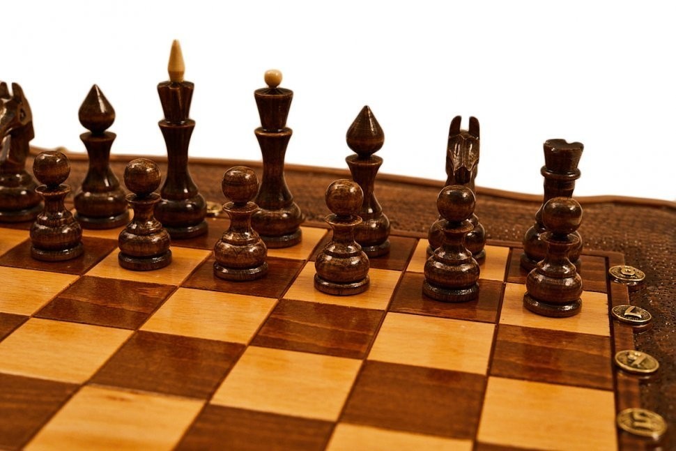 Шахматы + нарды резные "Гамбит 2" 40, Simonyan (46998)